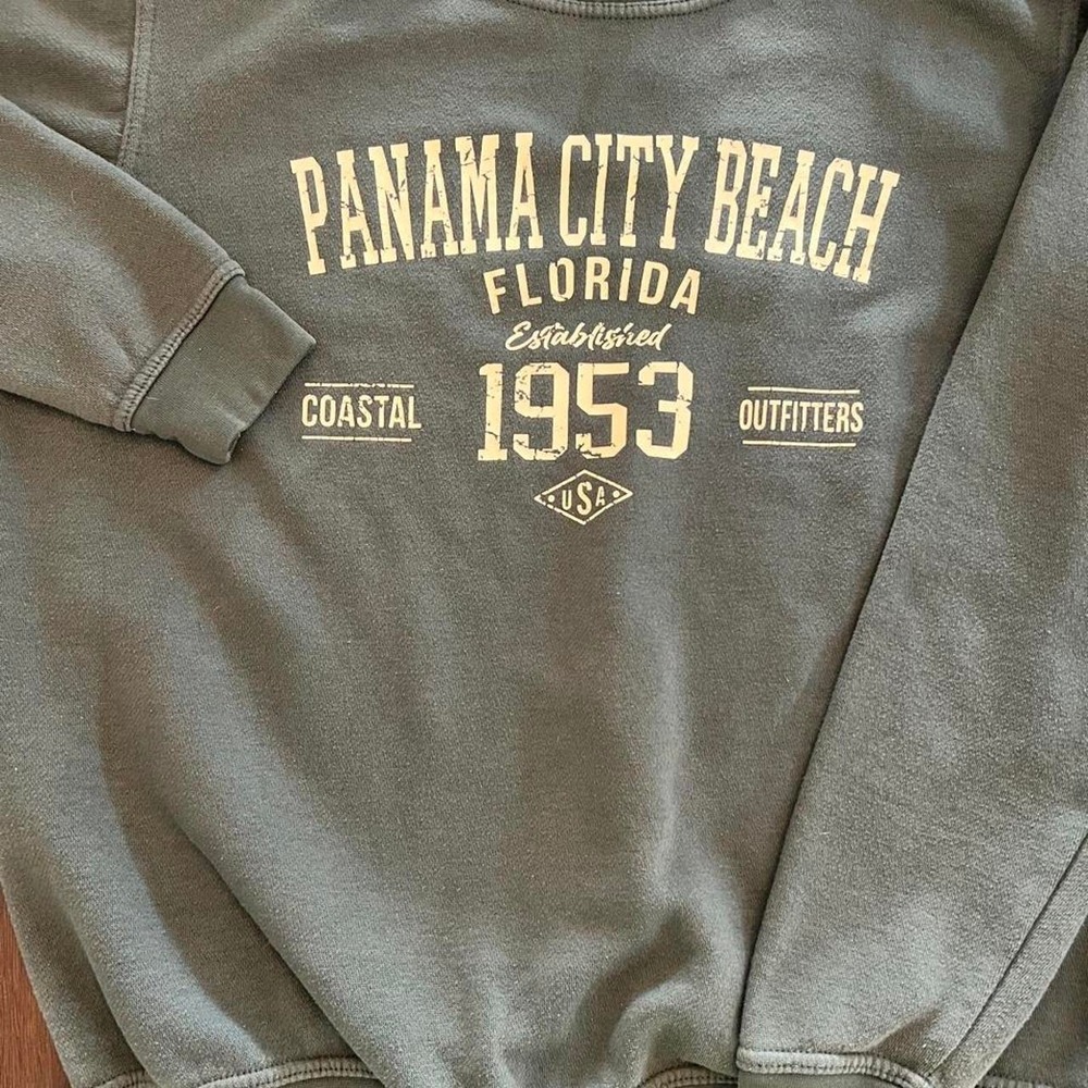 Pacific & Co Panama City Beach Florida Sweatshirt Hunter Green Oversized Small
